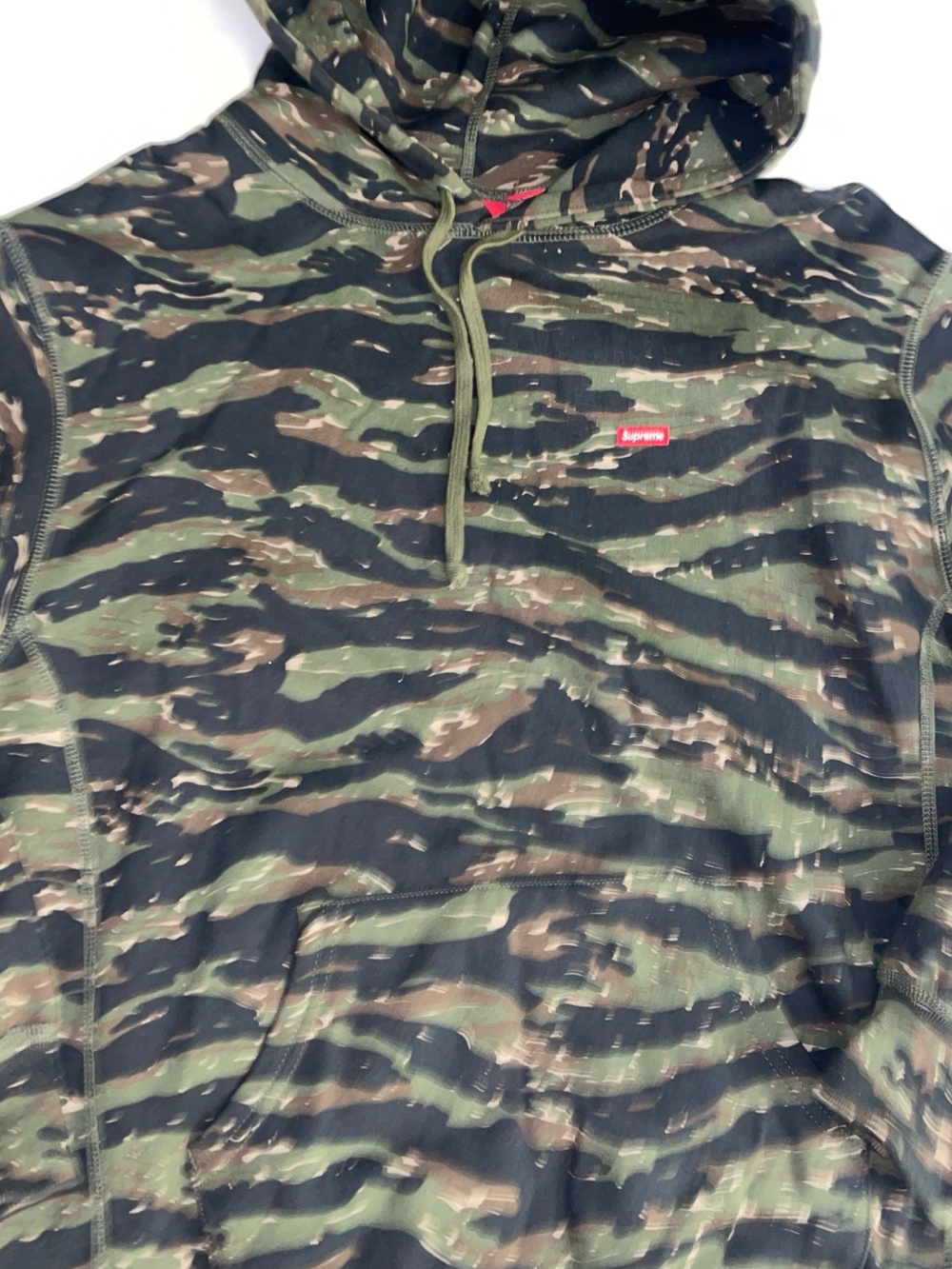 Supreme Tigerstripe Camo Hoodie with Red Box Logo